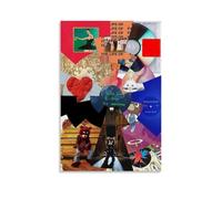 Gufatoo Kanye Poster West Music Album Collage Vintage Music Posters for Room Estética Lienzo Arte de Pared Decoración de Dormitorio 12 x 18 pulgadas (30 x 45 cm)