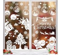 Gugatad Adornos Navidad,136pcs Pegatinas Navidad para Ventanas,Pegatina Copo de Nieve Navidad, Navidad Pegatina de Pared, Pegatinas de Ventana Papá Noel Adornos Navidad Decoracion Ventana