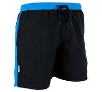 GUGGEN Mountain Bañador para hombre de secado rápido 596 con cordón, pantalones cortos de playa, pantalones de natación para hombre con estampado azul y amarillo a rayas, carbón, XXL