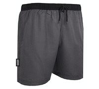 GUGGEN Mountain Bañador para hombre de secado rápido 596 con cordón, pantalones cortos de playa, pantalones de natación para hombre con estampado azul y amarillo a rayas, gris, XL