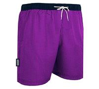 Guggen Mountain Bañador para hombre, diseño de cuadros, color azul y lila morado XL