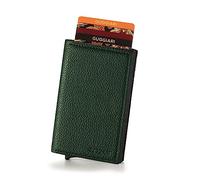 GUGGIARI® Cartera Tarjetero Hombre de Cuero Con Monedero y Bolsillo Cortesía - Cierre Magnético - RFID de Aluminio - Forest