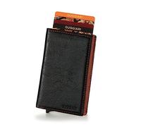 GUGGIARI® Tarjetero Hombre - Cartera Tarjetero Hombre con Monedero y Bolsillo Cortesía con Cierre Magnético -Tarjetero RFID de Aluminio
