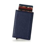 GUGGIARI® Tarjetero Hombre de Cuero - Cartera Hombre con Monedero y Bolsillo Cortesía con Cierre Magnético -Tarjetero RFID de Aluminio - Blue