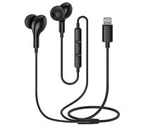 Guguearth Wired Headphones Earbuds for iPhone with Lightning Connector,Apple MFi Certified, Magnetic Wired Ear Buds Earphones with Built-in Mic Compatible 14 13 12 11 Pro MAX X XS XR 8 7 Plus(Black)
