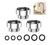GUGUGO Adaptador de grifo, 3 unidades, hembra M22 a macho M22, convertidor aireador de grifo de latón, reductor de rosca cromada para cocina, baño, jardín, fregadero, mezclador, filtro de manguera