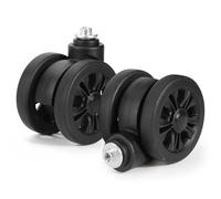 GUGULUZA 2 ruedas universales de repuesto para maletín, 55 mm, color negro