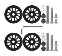 GUGULUZA 4 ruedas de repuesto de 50 mm con eje para maleta con doble rueda, negro
