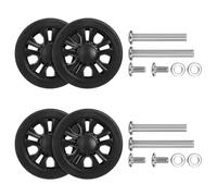 GUGULUZA 4 ruedas de repuesto de 55 mm con eje para maleta con doble rueda, negro