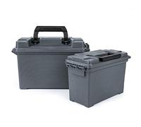 GUGULUZA Caja de Municion de plástico Hermética Ammo Box, Combo de 2, Gris
