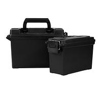 GUGULUZA Caja de Municion de plástico Hermética Ammo Box, Combo de 2, Negro