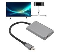 Gugxiom Adaptador USB C 2 en 1, Concentrador para Cargar y Jugar con Gafas de Realidad Aumentada con Carga Rápida PD de 100 W, Adaptador USB C a Gafas de Realidad Aumentada 4K 60 Hz para
