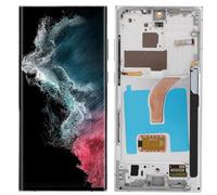 Gugxiom AMOLED para S22 Ultra, Pantalla LCD LED Digitalizador de Pantalla Táctil para S22ultra 5G SM S908B, Reemplazo de Pantalla LCD con Marco, Probado Antes del Envío (Silver)