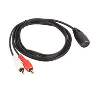 Gugxiom Cable DIN Hembra de 5 Pines a 2 Macho de Agarre Fuerte, Cable Adaptador de Sonido de 4.9 Pies para Reproductor de CD VCR DVD, Claridad de Señal Mejorada para Equipos Estéreo