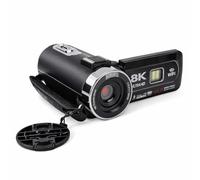 Gugxiom Cámara de Vídeo 8K Grabación de 64 MP con Pantalla Táctil de 3 Pulgadas y Zoom Digital de 18X, Cámara de Vídeo con Luz de Relleno LED para Viajes Vlogging Uso Familiar