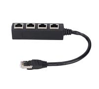 Gugxiom Divisor de Cable Ethernet RJ45 de 1 Macho a 4 Hembra de Mejor Diseño, Núcleo Chapado en Oro, Compatible con ADSL, Concentrador, Conmutador, TV, Decodificador,