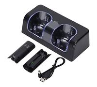 Gugxiom Estación de Carga Dual Portátil para Control Remoto, Cargador de Batería Recargable de 2800 MAh con Cable de Alimentación, Base de Carga Silenciosa para Baterías del Controlador, Compacto