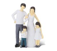 Gugxiom Familia con 4 Figuras de Resina pintadas a Mano, Regalos de Recuerdo para Hermanas, Esposas, Accesorios para el hogar, Regalos de cumpleaños, día de la Madre, día del Padre (Family