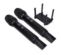 Gugxiom Micrófono Inalámbrico, UHF Inalámbrico de Doble Micrófono Dinámico de Mano con Receptor Recargable, para Fiesta de Karaoke, Amplificador de Voz, PA, Máquina de Cantar, Boda,