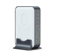 Gugxiom Puerto de Carga 8 de la Estación de Carga USB C con Cables, Bloque de Cargador Tipo C de 200w, Enchufe del Adaptador de la Tira de Alimentación del Cargador (Enchufe de la UE)