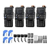 Gugxiom Radio Bidireccional Portátil, Paquete de 4 Walkie Talkie de Alta Potencia con Triple Banda UHF VHF 1,25 M y Aviación NOAA, Transceptor de Mano para Camping Construcción de (Enchufe de la UE)