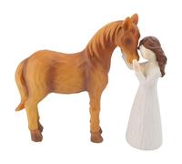 Gugxiom Regalos de caballo para niñas y mujeres, figura de caballo de niña, esculpida pintada a mano, estatuas de caballo de resina, regalos para mujeres, niñas, amantes de los caballos