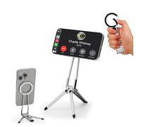 Gugxiom Soporte magnético para teléfono 12/13/14/15/16, Soporte Plegable portátil para el Escritorio, trípode de Viaje de Bolsillo, Mango para Selfie (Plata)