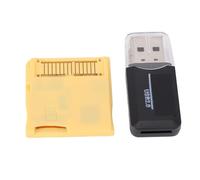 Gugxiom Tarjeta de Juego DS Dual Core, Cartucho R4 Revolution con Adaptador de Tarjeta, Adaptador de Flash de Juego 3DS para Nuevo 2DS 3DS LL XL NDSL NDSI MD GB GBC FC PCE (Yellow)
