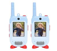 Gugxiom Video Walkie Talkies para Niños, Paquete de 2 Intercomunicadores de Mano Recargables, Juguetes para Niños Pequeños, Divertidos Regalos de Cumpleaños para Juegos Familiares, (Blue)