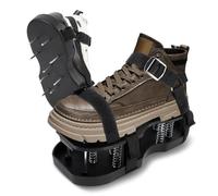 Gugxiom Zapatos de Clavos con Cierre de Velcro, Zapatos de aireador de césped con Resorte, la Suciedad y Las Hojas automática, escarificador aireador de césped para jardín de césped