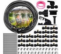 GUHAOOL 103PCS Kit Nebulizador Terraza, 18M Sistema Nebulización Sistema Riego Automático con 20 Boquilla de Nebulizadora de Latón+ 20 Conector de Boquilla Tobera T, para Giardino, Sombrillas