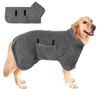 GUHAOOL Albornoz de Secado Rápido para Perros Medianos, Bata de Microfibra Con Velcro, Adecuado para Mascotas, XL