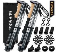 GUHAOOL Bastones de Senderismo Bastones Trekking Plegables, 2pcs Bastones Trekking Carbono e Alluminio Plegables, Ligero de Aluminio 7075,Ajustar la Longitud 108-139CM,Nordic Walking,Caminar, Montaña