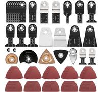 GUHAOOL Hojas de Sierra Oscilante, 110 Pcs Accesorios para Herramientas Oscilantes Multifunción, Universal Madera Plástico Metal Multi-Herramienta Accesorios Kit para Lijar, Molienda, Cortar y Pulir