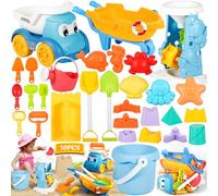 GUHAOOL Juguetes Playa, 30 Piezas Juguetes de Playa para Niños con Cubo, Moldes de Arena, Rueda de Agua,Camión de Arena, Palas y Bolsa de Malla, Juguetes Arena Juegos de Playa para Bebe 2 3 4 5 Años