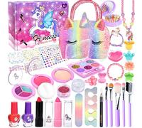 GUHAOOL Kit de Maquillaje Niñas, 36 Piezas Kit de Juguetes de Maquillaje, Maquillaje Niña Antialérgicos, Juguete de Maquillaje Lavable para Regalos de Cumpleaños de Navidad para Niñas de 5 6 7 8+Años
