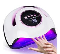 GUHAOOL Lampara LED Uñas 180W Profesional Secador de Uñas LED UV Lampara Uñas Gel Semipermanentes Maquina Uñas Luz Lamp,con 4 Temporizador de 10/30/60/99S, Sensor de Automático,Base Desmontable,Blanco