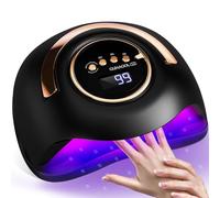 GUHAOOL Lampara LED Uñas 180W Profesional Secador de Uñas LED UV Lampara Uñas Gel Semipermanentes Maquina Uñas Luz Lamp,con 4 Temporizador de 10/30/60/99S, Sensor de Automático,Base Desmontable,Negro