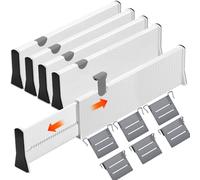 GUHAOOL Separador de Cajones Ajustable de Plástico (37,5-54 cm) Juego de 4 Organizador de Cajones Divisorias, Divisor de Cajones Expansible para Almacenaje en Dormitorio, Baño, Escritorios, Oficina