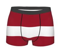 GUHAOT Calzoncillos tipo bóxer suaves para hombre, estampado de la bandera de Letonia, transpirables, cómodos, elásticos, calzoncillos tipo bóxer para hombre, Negro, M