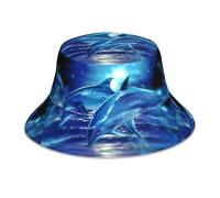 GUHAOT Sombrero reversible unisex con estampado de vaca suiza real, sombrero de papá a la moda, gorro de moda para viajes, pesca y sol, Blue Ocean Dolphin, Taille unique