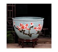 GUHPZA Acuario Fish Tabk, Pecera, Pecera De Cerámica, Pecera De Cultivo, Hogar, Sala De Estar, Pecera De Tortuga De Loto, Patio, Feng Shui, Pecera De La Suerte, Pecera, A-62cm