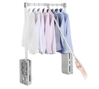 GUHPZA Barra De Armario Abatible De Montaje Lateral, Ajustable, De 21 A 47 Pulgadas, Resistente, para Colgar Ropa, Organizador De Riel Elevador, Sistema De Almacenamie,Silver-700x930mm