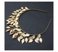GUHPZA Diadema con Hojas Y Perlas Tejidas A Mano para Mujer, Corona De Novia, Accesorios para El Cabello De Boda, Joyería para El Cabello De Novia, Regalo,