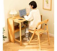 GUHPZA Escritorio De Computadora sobre La Cama, Escritorio De Computadora Plegable, Escritorio De Madera Maciza Natural, Escritorios Modernos De Mediados De Siglo, para Espacios,Natural-39 Pulgadas
