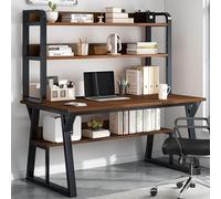 GUHPZA Escritorio sobre La Cama, Escritorio De Computadora Moderno con Aparador Y Estantería: Estación De Trabajo para Oficina En Casa Que Ahorra Espacio, Escritorio para Juegos,Marrón-100 * 50cm