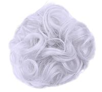 GUHPZA Extensiones De Cabello, 1 Paquete, Moño Sintético, Moño Desordenado, Mechones De Cabello Rizado Y Ondulado, Diademas, Moño para Mujer, Peluca Sintética, Extens,Grey