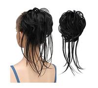 GUHPZA Extensiones De Cabello, Moño Desenfadado, Cola De Caballo con Bandas Elásticas para Rizos, Pelucas para Mujer, Extensiones De Cabello para Mujer,12H24