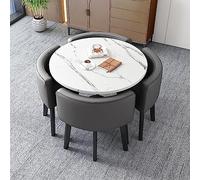 GUHPZA Juego de Mesa de Comedor para vestíbulo de Hotel: 1 Mesa y 4 sillas, Juego de Mesa de Centro y sillas de Oficina para área de Ocio, Mesa Redonda pequeña para balcón de casa