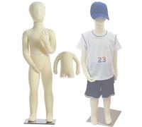 GUHPZA Maniquí Infantil Articulado, De 10 A 12 Años, Cuerpo Completo, Unisex, para Costura, Ropa, Vestido, Niño O Niña, Sentado, para Sujetar Alfileres, Color Beige, 136 Cm De,Beige-Age 10